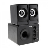 D-205 Portable 3W USB 2.0 Computer Subwoofer Combination Speakers with 3.5mm Audio Plug for Desktop Laptop PC Smartphone