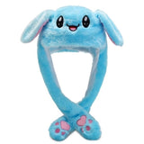 Adult Kids Light Up Plush Animal Hat with Moving Ears Cartoon Rabbit Bunny Panda LED Glowing Earflap Cap Stuffed Toys