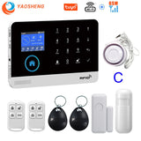 433MHz Wireless WIFI GSM Home Security Alarm System - Smart Home Alarm System With Motion Sensor With Alexa &amp; Google Home