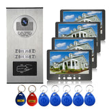 7&#39;&#39; Video Door Phone Doorbell Intercom Entry System 12 Units Monitors +1000TVL IR Camera Doorphone for 12/10/8/4/6 Apartments