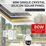 5MP 4G SIM Card Security IP Camera HD CCTV 30X Zoom Surveillance Cam With 80W Solar Panel 40A Rechargeable Battery CamHipro APP