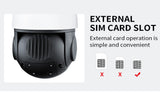 5MP 4G SIM Card Security IP Camera HD CCTV 30X Zoom Surveillance Cam With 80W Solar Panel 40A Rechargeable Battery CamHipro APP