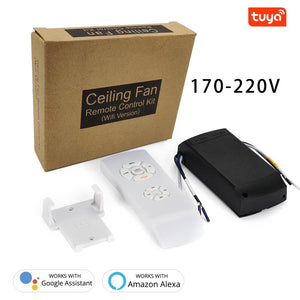 Tuya Smart Life Ceiling Fan Controller WIFI Fan Light Kit With RF Remote Control APP Speed Switch Dimmer Work With Alexa Google