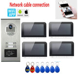 Wifi 2/3/4/6 Screens Units Apartment Video Intercom with HD Call Button Doorbell Camera Tuya Rfid Keys APP Open Door