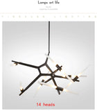 tree branch lamp  Post modern designer Nordic led chandelier tree fork restaurant chandelier villa living room Chandelier