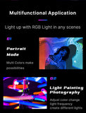 RGB Video Lights Mini LED Camera Light 2000mAh Rechargable LED Panel Lamp Photo Video Lighting  for Youtube Tik tok