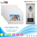 SmartYIBA 12 Units Video Intercom Apartment Door Phone System HD Camera 7&quot; Monitor video Doorbell with 2 pcs RFID Card Unlock