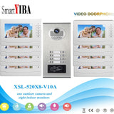 SmartYIBA 12 Units Video Intercom Apartment Door Phone System HD Camera 7&quot; Monitor video Doorbell with 2 pcs RFID Card Unlock