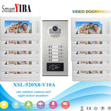 SmartYIBA 12 Units Video Intercom Apartment Door Phone System HD Camera 7&quot; Monitor video Doorbell with 2 pcs RFID Card Unlock