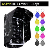 RFID Keypad Keyboard Access Control System Waterproof Cover Outdoor 10pcs EM4100/TK4100 Keyfobs Door Opener for Home Lock System