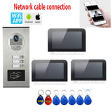 Wifi 2/3/4/6 Screens Units Apartment Video Intercom with HD Call Button Doorbell Camera Tuya Rfid Keys APP Open Door