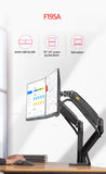 NB F195A 3-12kg Aluminum 22-32" Dual computer screen stand Gas Spring Arm Full Motion double PC Monitor Holder Support