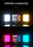 RGB Video Lights Mini LED Camera Light 2000mAh Rechargable LED Panel Lamp Photo Video Lighting  for Youtube Tik tok