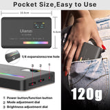 Compact Video Light with Display Screen Diffuser Mini Camera RGB Light Smartphone Selfie Lighting 3100mAh