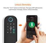 Smart lock Waterproof Wifi Fingerprint Rim Lock Smart Card Digital Code Electronic Door Lock For Home Security Mortise