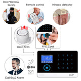 433MHz Wireless WIFI GSM Home Security Alarm System - Smart Home Alarm System With Motion Sensor With Alexa &amp; Google Home
