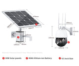 5MP 4G SIM Card Security IP Camera HD CCTV 30X Zoom Surveillance Cam With 80W Solar Panel 40A Rechargeable Battery CamHipro APP