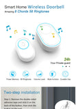 Intelligent Wireless Doorbell Home Welcome Doorbell Waterproof 300m Remote Smart Door Bell Chime EU UK US Plug Optional
