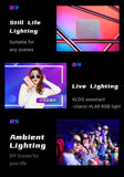 RGB Video Lights Mini LED Camera Light 2000mAh Rechargable LED Panel Lamp Photo Video Lighting  for Youtube Tik tok