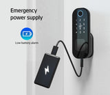 Smart lock Waterproof Wifi Fingerprint Rim Lock Smart Card Digital Code Electronic Door Lock For Home Security Mortise