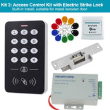 YiToo Door Access Control System Kit RFID Keypad + Power Supply + Electric 180KG Magnetic Lock Strike Door Locks for Home Safe