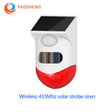 Wireless Tuya Smart Life Flash Strobe Outdoor Solar Infrared Waterproof Siren Home Burglar Security Alarm System Use With PG107