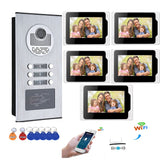 Tuya Wired/Wifi Smart IP Video Doorbell Intercom System ,7 Inch+4~12 x 7 Inch Monitor with 1080P Wired Door Phone Camera