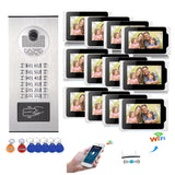 Tuya Wired/Wifi Smart IP Video Doorbell Intercom System ,7 Inch+4~12 x 7 Inch Monitor with 1080P Wired Door Phone Camera