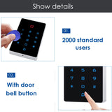 Waterproof WiFi Tuya App Backlight Touch 125khz RFID Card Access Control Keypad WG26 Output Alarm Management Card Support