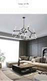 tree branch lamp  Post modern designer Nordic led chandelier tree fork restaurant chandelier villa living room Chandelier