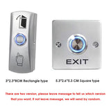 Zinc Alloy  Exit Button  Switch NO/NC/COM Door System Push Exit Release Button Switch For Access Control Backlight Button