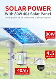5MP 4G SIM Card Security IP Camera HD CCTV 30X Zoom Surveillance Cam With 80W Solar Panel 40A Rechargeable Battery CamHipro APP