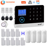 433MHz Wireless WIFI GSM Home Security Alarm System - Smart Home Alarm System With Motion Sensor With Alexa &amp; Google Home