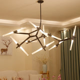 tree branch lamp  Post modern designer Nordic led chandelier tree fork restaurant chandelier villa living room Chandelier