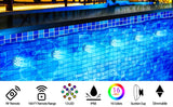 USB Rechargeable Submersible Swimming Pool Light RGB Led Night Light with Suction Cup RF Control Outdoor Garden Underwater Lamp