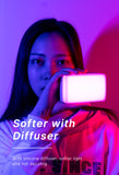 Compact Video Light with Display Screen Diffuser Mini Camera RGB Light Smartphone Selfie Lighting 3100mAh