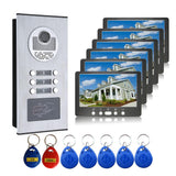 7&#39;&#39; Video Door Phone Doorbell Intercom Entry System 12 Units Monitors +1000TVL IR Camera Doorphone for 12/10/8/4/6 Apartments