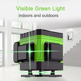 8/12/16 Lines 360 Laser Level Remote Control Self-Leveling Horizontal Vertical Green Beam Nível Laser 3/4D Level Household Tools
