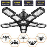 LED Garage Lights with 10 Adjustable Panels E26/E27 Ceiling Shop Work Lamp 80W 150W 6500K Bulb for Workshop Industrial Lighting