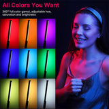 Handheld RGB Colorful Stick Light 19.68 inch Handheld LED Light Wand CRI 95+ 2500K-9000K Photography Studio Lamp