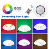 AC12V 7 Pool Light RGB Submersible Light Wall Mounted LED Swimming Pool Spotlight IP68 Waterproof Lamp with Remote Controller