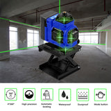 4D/3D 16/12 Lines Laser Level 360 Self-leveling Function Leveling Tool Omnidirectional Ground Wall Sticker Home Improvement Tool
