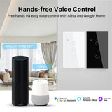 1/2/3/4gang Tuya WiFi Smart Light Switch Neutral Wire Required Wall Touch Switch Sensor Work With Smart Life Alexa Google Home