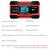 12V / 24V Car Battery Charger Full Automatic Intelligent Fast Charging Pulse Repair Charger for AGM GEL WET Lead Acid