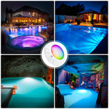 AC12V 7 Pool Light RGB Submersible Light Wall Mounted LED Swimming Pool Spotlight IP68 Waterproof Lamp with Remote Controller