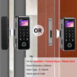 Fingerprint Door Lock For Glass Wooden Metal Door No Limited Smart Home WeChat APP Control Sliding Door Smart Keypad Gate Opener