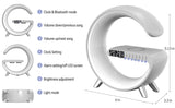 Multifunctional Wireless Charger Alarm Clock Bluetooth Speaker APP Control RGB Night Light Charging Station for Iphone Samsung