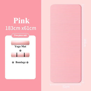 90CM 20MM 5 Colors Thick NBR Non-slip Washable Fitness Yoga Pilates Mat High Density Tasteless Exercise Gymnastics Pad Gym Home