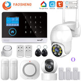 Wireless WIFI GSM Home Security Alarm System - Smart Life APP With Motion Sensor Detector Compatible With Alexa &amp; Google
