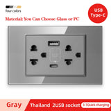 American Standard Dual USB Wall Socket Smart Home Appliance Plug Adapter Type-c 3.1A Fast Charging